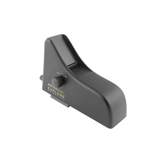 Reflex Sight For Telescopes With Multi Dot Reticle For Vixen Style Dovetail Base, side view showing controls and mount