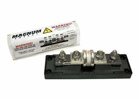 400 Amp Fuse Block Assembly Class T for Off Grid Inverters with packaging, ensures overcurrent protection for battery banks.