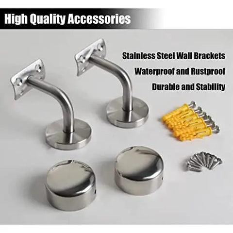 Slick Clear Acrylic Stair Handrail With Kickass Crystal Bubble Design Wall Mounted Indoor Railing Kit Delivering Dead Serious Support With Sleek Silver Brackets for Bathrooms or Attics Measuring 17.5 Ft Length, includes stainless steel wall brackets.