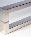 16 Inch Modern Stainless Steel Door Handle Pulls In Chrome Mirror Polish Finish for wood, glass, and metal doors, side view