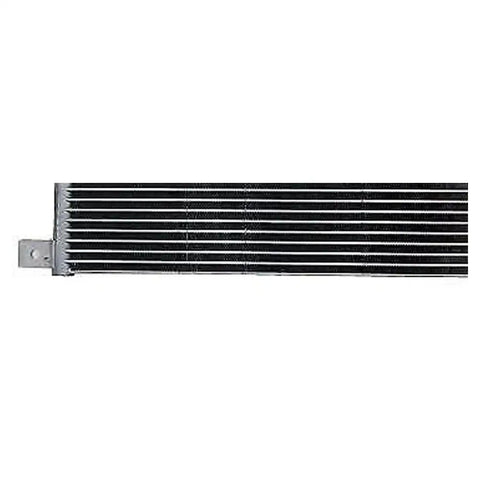 High Performance Transmission Oil Cooler Perfect For Your Ram 2500 And 3500 Trucks With The Big 6.4L Or 6.7L Engine From 2019 To 2020 Model Years Ensuring You Stay Cool And Get Some Serious Bang For Your Buck On Long Hauls., black finned transmission oil cooler with mounting tab