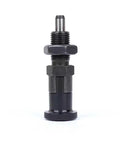 Dead Nuts Heavy Duty Indexing Plungers With Smooth Aluminum Knobs And Spring Loaded Lock Pins featuring a solid M5 plunger design.
