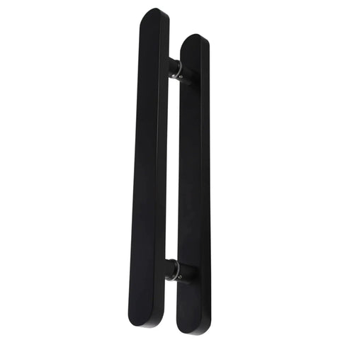 Two Sided Solid Wood Glass Door Handle Kit Rustic Sliding Barn Style Modern Push Pull Door Handle Set For Indoor Outdoor Use Dope Black Finish 16 Inch 40 Cm black handle pair
