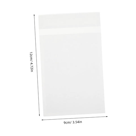 Translucent Glassine Envelopes 200 Pack 9x12 Plus 3cm Frosted Paper Bags with dimensions shown on white background