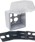 Beefy Outdoor 2-Gang Weatherproof In-Use Electrical Outlet Cover With Quick-Fit Mounting, NEMA 3R UL Listed For Wet Locations displayed