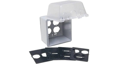 Beefy Outdoor 2-Gang Weatherproof In-Use Electrical Outlet Cover With Quick-Fit Mounting, NEMA 3R UL Listed For Wet Locations displayed