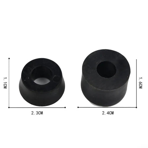 Skateboard Pivot Cups And PU Truck Bushings Replacement Kit For Smoother Rides, Black conical and cylindrical pads with measurements
