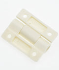 Two Pack Folding Door Hinge Set With Serious Damping And No Fuss Install Adjustable Stop Torque Buffer And Positioning For Cabinets Or Closets 72x56x19mm White Plastic Hinge Pre Drilled Countersunk Holes