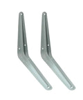 Top Notch White Steel Shelf Support Brackets With Reinforced Corners Classic London Pattern 8X6 Inch Size Super Reliable 100 Pack angled view.
