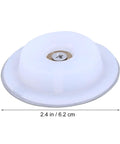 Bathtub Drain Stopper Silver Stainless Steel for 40-45mm Holes, 2.4 in diameter, featuring a white top and metallic bottom.