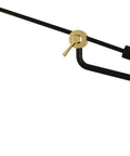 Level Up Your Interior Game With This Sick One Light Swing Arm Wall Sconce Decked Out In Matte Black And Modern Brass Details Paired With A Bright White Glass Shade For Smooth Lighting Vibes Anywhere, featuring a matte black swing arm and brass accents.