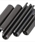 360 Piece Steel Split Spring Dowel And Roll Pin Assortment Kit For Metalworking M1.5 Through M6 Sizes in steel material, close-up view.