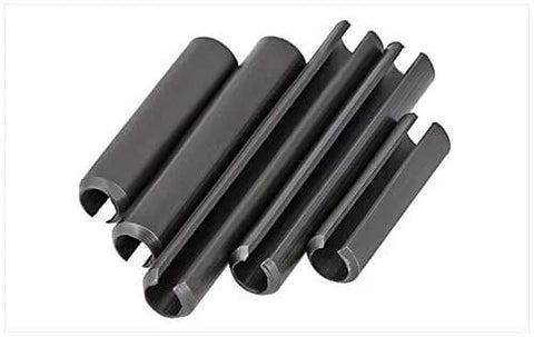 360 Piece Steel Split Spring Dowel And Roll Pin Assortment Kit For Metalworking M1.5 Through M6 Sizes in steel material, close-up view.