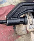 Pro Grade Brake Clevis Pin Press With Spring Loaded Plunger For Auto Centering On The Pin And Easy Cotter Pin Removal in use