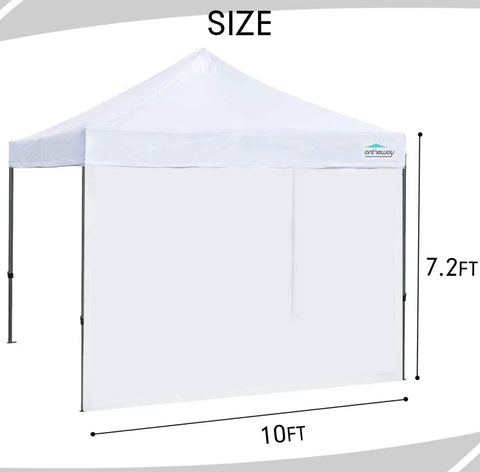 Front view of Mesh Sidewall For 10x10 Pop Up Tent Canopy Mosquito Netting White Weather Resistant Polyester Easy Install Velcro Top Connection 