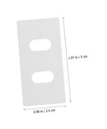 50 Pack Vertical Blind Repair Tabs Kit Quick And Easy Fix For Vertical Blinds With Strong Adhesive Tabs Durable Replacement Parts For Damaged Slats And Broken Blinds, showing a white adhesive tab with measurements.