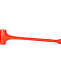 Side view of Dead Blow Hammer 30 Inch 9 Pound With Shock Absorbing PU Core Non Marring Steel Shot Fill Reducing Rebound Bright Orange Handle.
