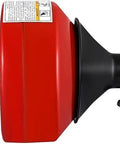 Knock Out Stubborn Toilet And Sink Clogs In One Shot With This Portable 26 Ft Electric Drain Auger Sewer Snake side view, red and black design.