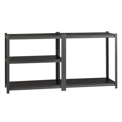 Bulletproof 3200 Lb Riveted Metal Shelving Unit 72 X 36 X 18 Inches Heavy Duty Steel Frame With Black Laminate Shelves Gunmetal Gray Finish Built Like A Tank For Garage Storage