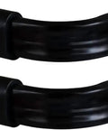 Heavy duty curtain rod set pack of 2 for 18 to 28 inch windows with lock seam design and two and a half inch projection, sleek black finish