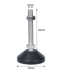 Heavy Duty M10 Adjustable Leveling Feet 4 Pack with 50mm rubber base and 80mm steel thread for workbench support.