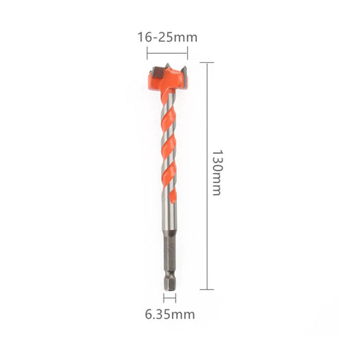 Top Shelf Forstner Bit Set Including Centering Hole Saw Cutter And Wood Drilling Tools For Smooth Plywood Projects Zero Hassle Badass Durability And Easy Install Hella Reliable, 130mm length drill with twisted orange design.