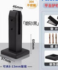 Rock Solid Square Glass Pin Clamps For Zero Drill Hassle Premium 304 Stainless Steel Railing Post Fittings in smooth black finish.