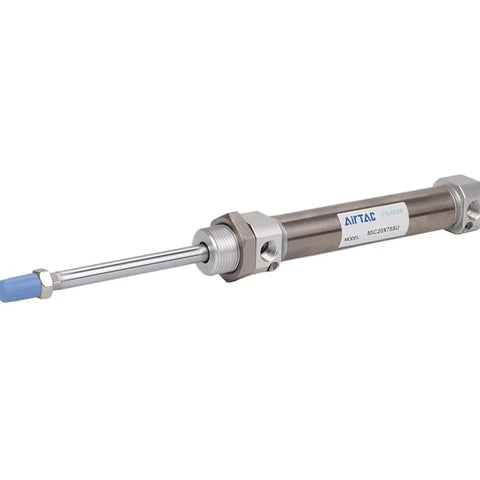 Pro Grade Stainless Steel Air Pneumatic Actuator Mini Cylinder 20mm size with blue end cap for smooth travel and reliable performance.