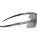 Heavy Duty Safety Glasses With Hard Coated Anti Scratch Polarized Lenses For Crisp Vision and Slip On Fit ANSI Z87 certified side view.