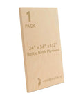 Front view of Baltic Birch Plywood 24 x 36 x 1/2 in, pack of 1, B/BB grade by Woodpeckers