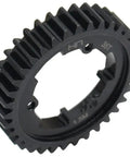 Beefy 35 Tooth Mod 1.5 Steel Spur Gear for Traxxas RC Cars, hardened steel construction, black oxide finish, laser etched tooth count.