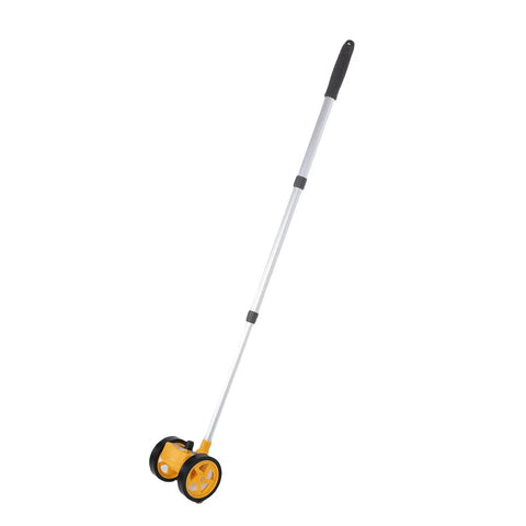 Hilitand Rolling Measuring Wheel, Lightweight, 41.7in Extendable with yellow wheels and extendable handle, ideal for precise measurements.