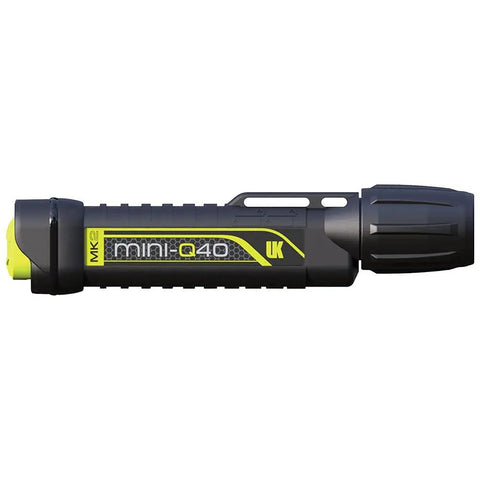 MiniQ40 MK2 Dive Light 250 Lumens Hand Free Underwater Torch With Mask Strap 5 Hour Run Time Push Button Rear Switch Black