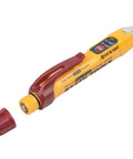 Dual Range NCVT2P Non Contact Voltage Tester 12 to 1000V AC With Visual And Audible Indicators Auto Power Off For Electricians And DIY Pros Seeking Fast Clear Voltage Detection, pocket-size yellow tester with cap