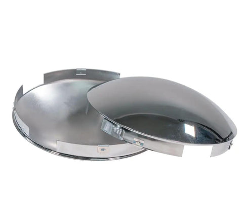 Steel Chrome Axle Wheel Cover Set For Semi Trucks With Front And Rear Hub Caps And Lug Nut Covers Kit Includes 2 Front Hub Caps, 4 Rear