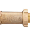 Brass Zurn Wilkins 1-1/4in x 1-1/4in 700XLFP dual check valve, side view