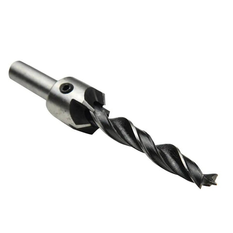 Pro Grade 7 Piece Fluted Countersink Drill Bit Set For Slick Woodworking And Cabinet Assembly Includes Metric Sizes Three Through Ten Mm Heavy Duty Steel That Gets The Job Done Right, showing a fluted drill bit.