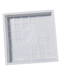 Easy To Use Reusable Concrete Stone Mold For DIY Garden Pathways made of white plastic, square shape 25x25x5 cm.
