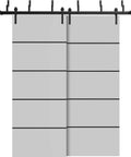 Barn Bypass Doors Matte Grey Built Tough Heavy Duty Rails Kit For Double Sliding Doors 48 By 84 Inches Steel Set shown