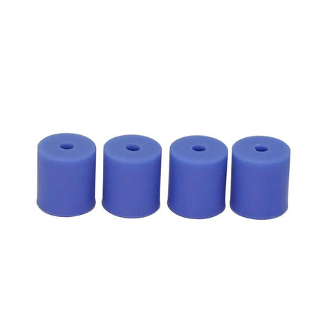 Keep Your Print Beds Rock Solid And Ready To Roll With Four Pack Premium Grade Silicone Mounts And Heat Proof Columns For Creality Ender 3 Pro CR10V2 And CR10S 3D Printers - blue silicone mounts, 18mm and 16mm height.