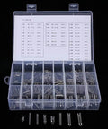 Pro Grade Stainless Steel Roll Pin Kit, 280 Pieces, M1.5 to M8 Slotted Spring Pins in Durable Box