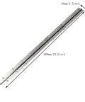 Heavy Duty Stainless Steel Chrome Continuous Piano Hinge For Cabinets And Doors, 24 Inch Long, showing pre drilled holes.