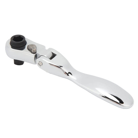 Dual Head 72 Tooth Ratchet Wrench With One Hand Quick Release Socket Driver For Effortless Auto Repair Work, chrome finish, ergonomic design.