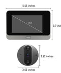 Smart Peephole Doorbell Camera With WiFi, 960P Video, Night Vision, Motion Alerts, 4.3 Inch LCD Monitor, shown with dimensions