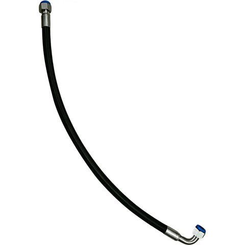 Rock Solid Heavy Duty Oil Hose Replacement For Screw Air Compressor Part 85574218 curved black hose with metal ends