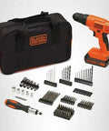20V Cordless Drill Driver Kit With 100 Piece Bit And Socket Set 24 Position Clutch Soft Grip Handle Battery and Charger Included