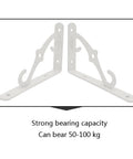 Straight Up Sturdy Wrought Iron Shelf Brackets For Walls Decorative Corner Supports For Bookshelves And Kitchen Racks No Sweat Diy Setup Heavy Duty Storage Braces In Crisp White angled view showing strong bearing capacity.