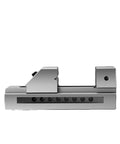 Side view of silver metal 2 Inch Quick Action Bench Vise For Precision Work That Delivers Fast Clamp And Release, replaceable jaws visible.