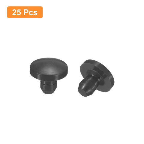 Silicone Hole Plugs 2.5 To 3mm Round Snap In Locking Hole Stoppers Waterproof For Metal Tubes And Furniture End Caps 25 Pack Black