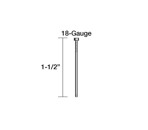 Finish Nails One And A Half Inch Long, 18 Gauge Electro Galvanized, 5,000 Count Pack For Trim Molding And Cabinet Work, nail diagram
